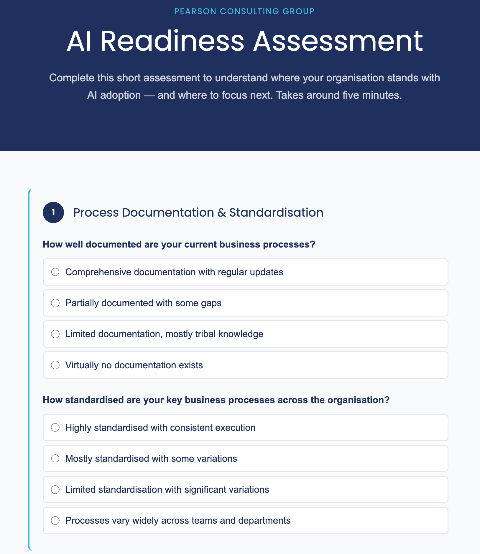 Readiness Assessment Question One